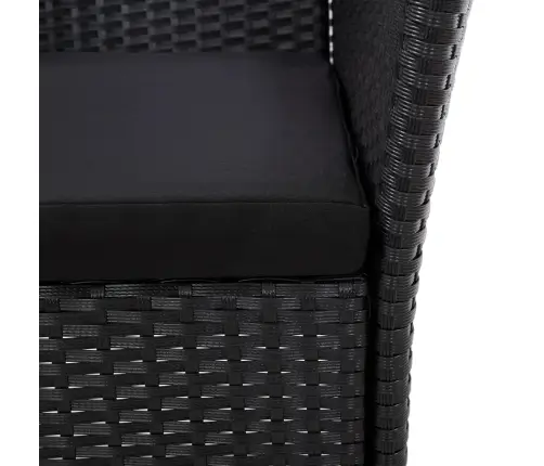 5-Osaline Aiamööblikomplekt Patjadega, Polürotang, Must