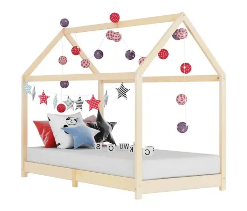 Bērnu Gultas Rāmis, Priedes Masīvkoks, 90X200 Cm Vidaxl