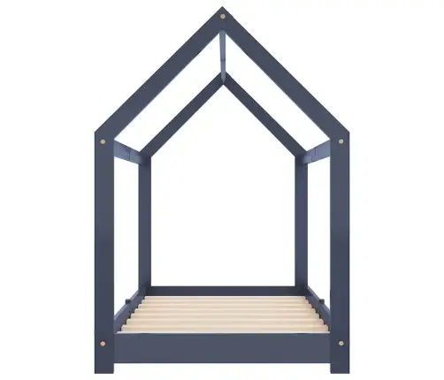 Bērnu Gultas Rāmis, Pelēks, 80X160 Cm, Priedes Masīvkoks Vidaxl