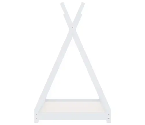 Bērnu Gultas Rāmis, Balts, Priedes Masīvkoks, 70X140 Cm Vidaxl