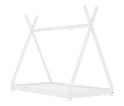 Bērnu Gultas Rāmis, Balts, 90X200 Cm, Priedes Masīvkoks Vidaxl