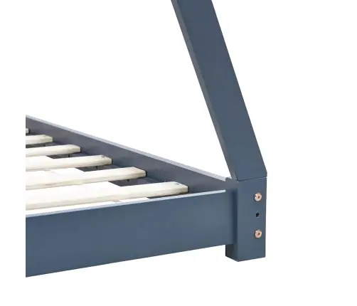 Bērnu Gultas Rāmis, Pelēks, Priedes Masīvkoks, 80X160 Cm Vidaxl