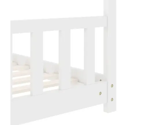 Bērnu Gultas Rāmis, Balts, Priedes Masīvkoks, 70X140 Cm Vidaxl