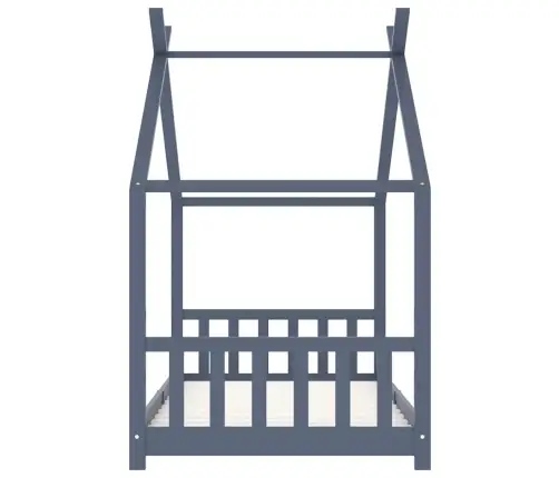 Bērnu Gultas Rāmis, Pelēks, 90X200 Cm, Priedes Masīvkoks Vidaxl