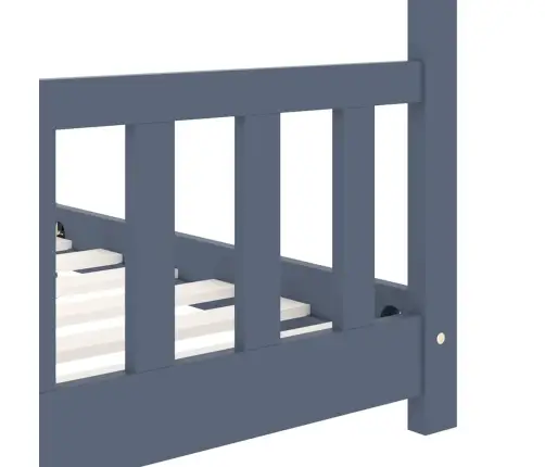 Bērnu Gultas Rāmis, Pelēks, 90X200 Cm, Priedes Masīvkoks Vidaxl