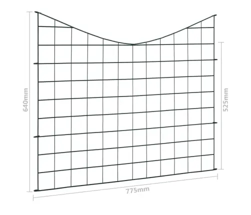 Dārza Žoga Komplekts, Zaļš, 77,5X64 Cm, Arkveida Vidaxl