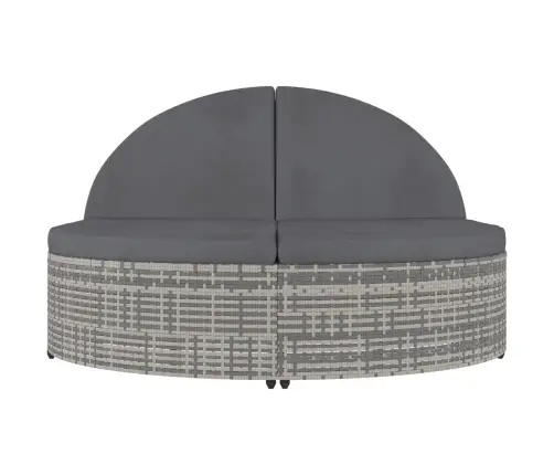 Divvietīgs Sauļošanās Zvilnis, Matrači, Pelēka Pe Rotangpalma Vidaxl