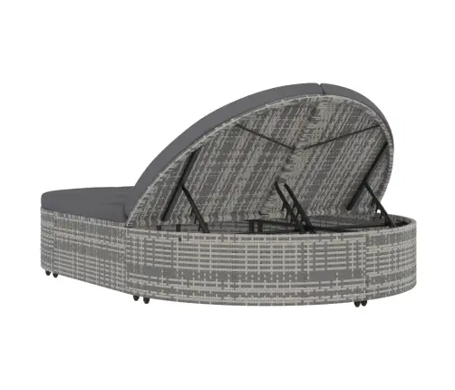 Divvietīgs Sauļošanās Zvilnis, Matrači, Pelēka Pe Rotangpalma Vidaxl