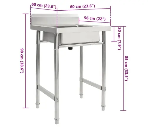Köögivalamu Ühe Kraanikausiga, Roostevaba Teras