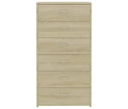 Šoninė Spintelė Su 6 Stalčiais, Ąžuolo, 50X34X96cm Mediena Šoninė Spintelė Su 6 Stalčiais, Ąžuolo, 50X34X96cm Mediena