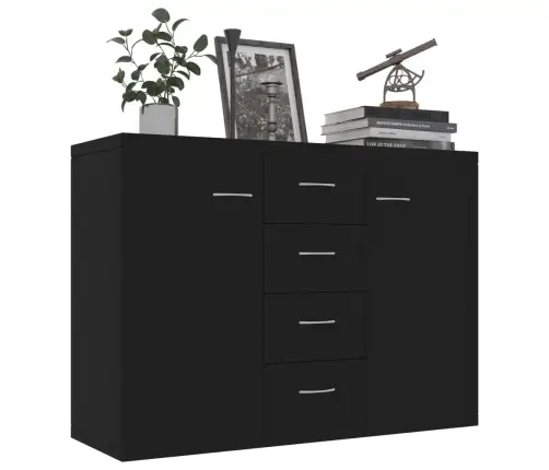 Kumode, Melns, 88X30X65 Cm, Inženierijas Koks Vidaxl