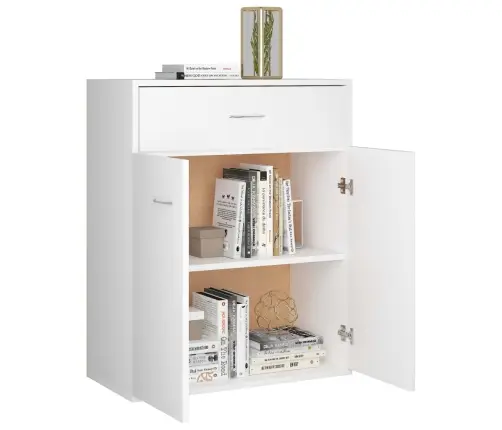 Kumode, Balta, 60X30X75 Cm, Inženierijas Koks Vidaxl