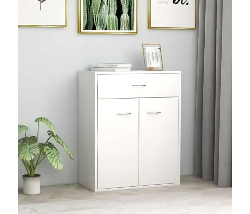 Kumode, Balta, 60X30X75 Cm, Inženierijas Koks Vidaxl