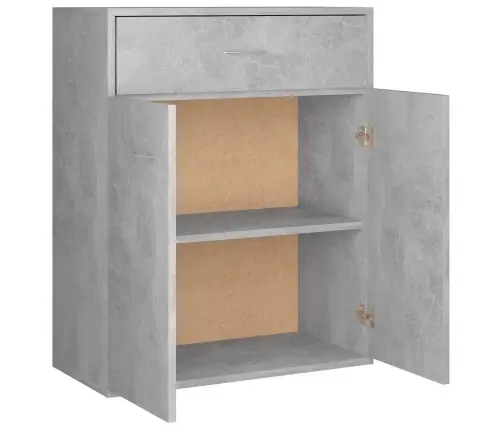 Kumode, Betona Pelēka, 60X30X75 Cm, Inženierijas Koks Vidaxl