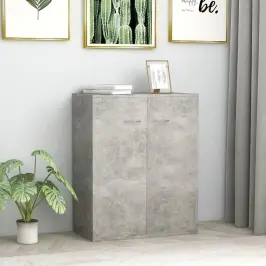 Kumode, Betona Pelēka, 60X30X75 Cm, Inženierijas Koks Vidaxl
