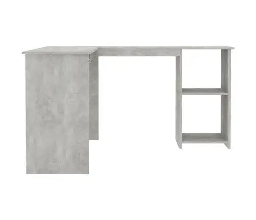 Stūra Rakstāmgalds 120X140X75Cm Inženierijas Koks Betona Pelēks Vidaxl
