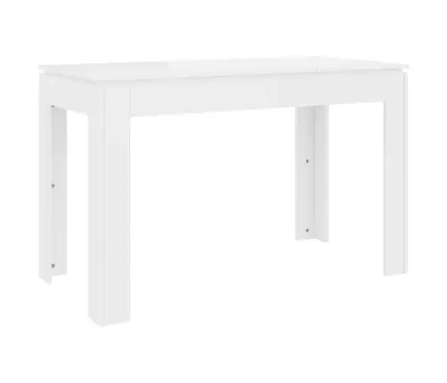 Söögilaud, Kõrgläikega, Valge 120 X 60 X 76 Cm Tehispuit