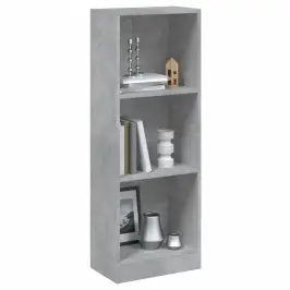 3-Līmeņu Grāmatu Plaukts, Pelēks, 40X24X109Cm Inženierijas Koks Vidaxl