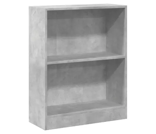 Grāmatplaukts, Betona Pelēks, 60X24X76 Cm, Inženierijas Koks Vidaxl