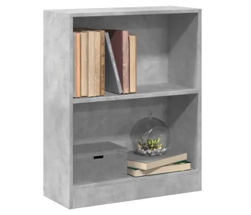 Grāmatplaukts, Betona Pelēks, 60X24X76 Cm, Inženierijas Koks Vidaxl