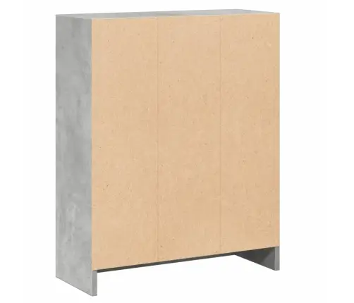 Grāmatplaukts, Betona Pelēks, 60X24X76 Cm, Inženierijas Koks Vidaxl