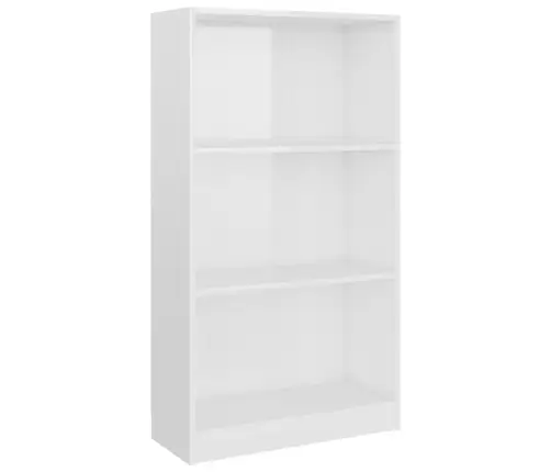 3-Līmeņu Grāmatu Plaukts, Balts, 60X24X109Cm, Inženierijas Koks Vidaxl