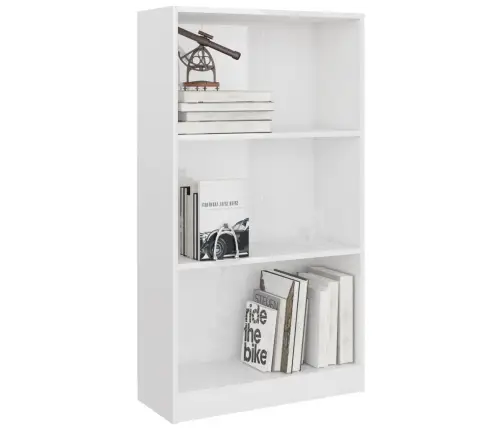 3-Līmeņu Grāmatu Plaukts, Balts, 60X24X109Cm, Inženierijas Koks Vidaxl