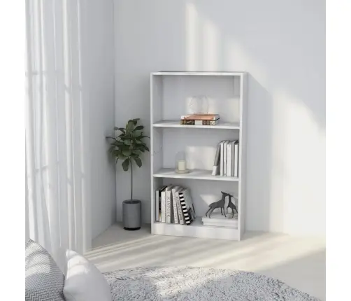 3-Līmeņu Grāmatu Plaukts, Balts, 60X24X109Cm, Inženierijas Koks Vidaxl