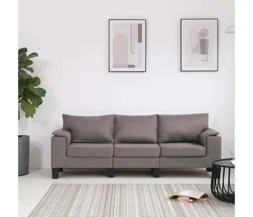Dīvāns Pelēkbrūna Trīsvietīgi Dīvāni Audums Vidaxl