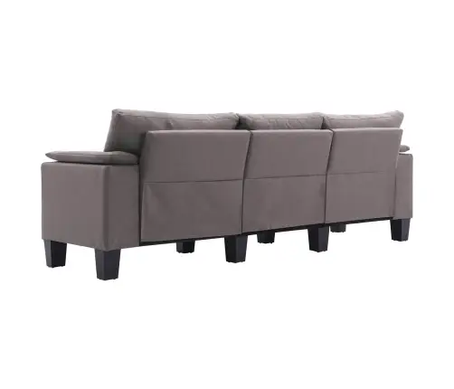 Dīvāns Pelēkbrūna Trīsvietīgi Dīvāni Audums Vidaxl