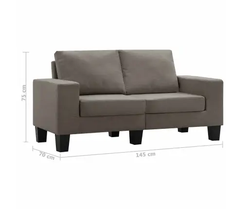 Dīvāns Pelēkbrūna Divvietīgi Dīvāni Audums Vidaxl
