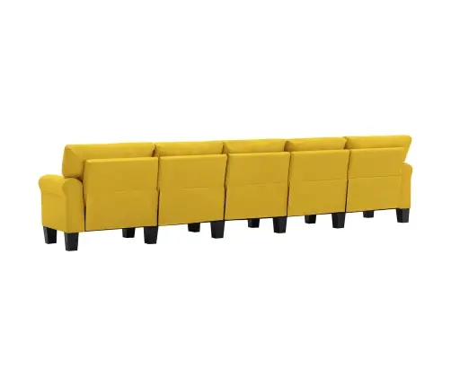 Sofa Geltona 5 Vietų Audinys