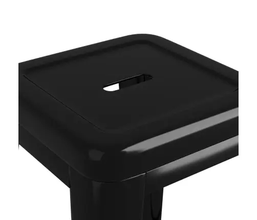 Bāra Krēsli, 2 Gab., Saliekami Viens Uz Otra, Melns Metāls Vidaxl