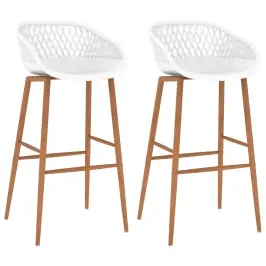 Baro Kėdės, 2Vnt., Baltos Spalvos