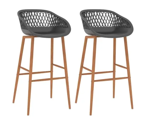 Bāra Krēsli, 2 Gab., Pelēki Vidaxl