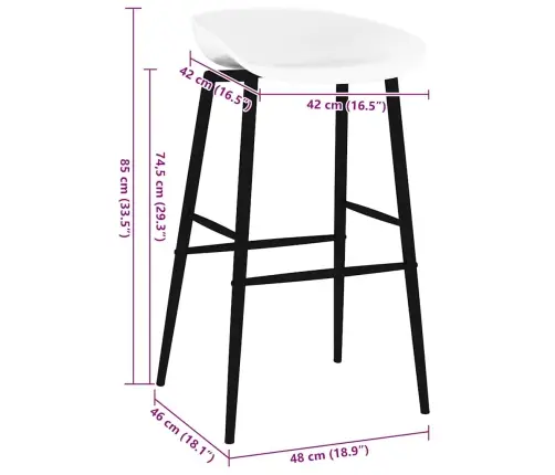 Baaritoolid 2 Tk, Valge