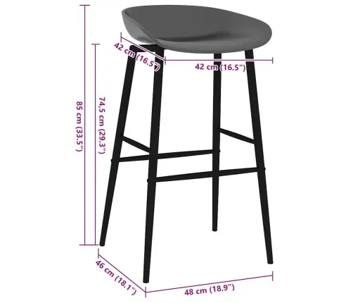 Baro Kėdės, 2Vnt., Pilkos Spalvos