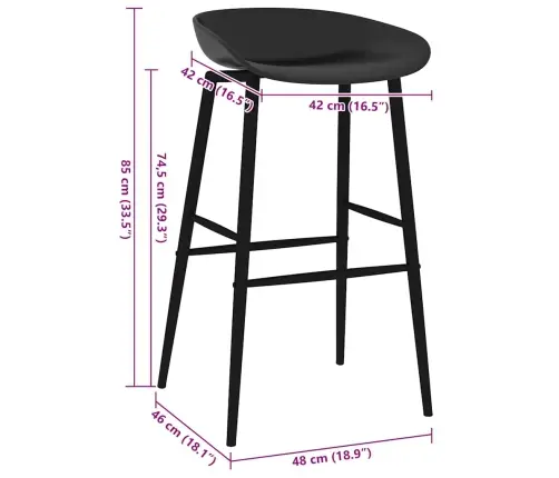 Bāra Krēsli, 4 Gab., Melni Vidaxl