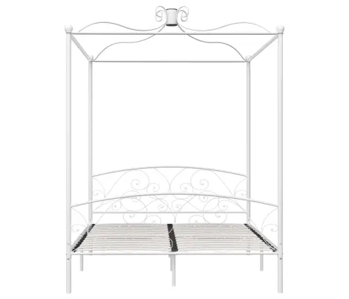 Baldahhiiniga Voodiraam, Valge, Metall, 180 X 200 Cm