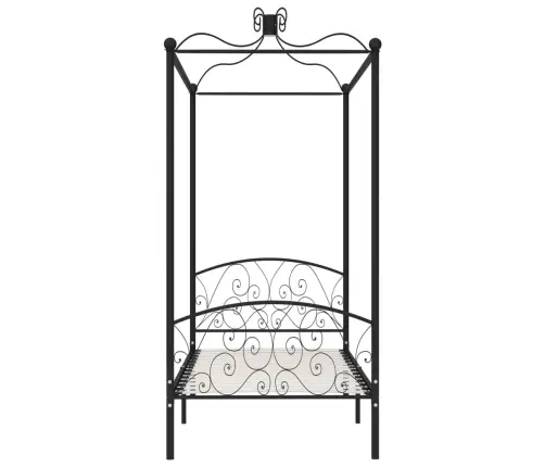 Gultas Rāmis Ar Nojumi, Melns, Metāls, 100X200 Cm Vidaxl