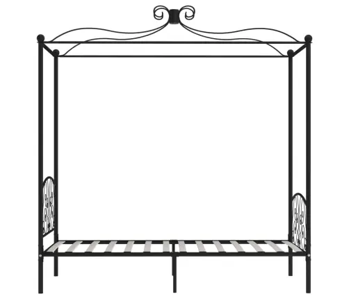 Gultas Rāmis Ar Nojumi, Melns, Metāls, 100X200 Cm Vidaxl