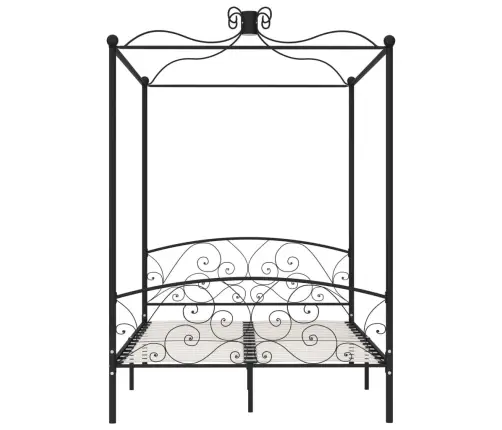 Baldahhiiniga Voodiraam, Must, Metall, 140 X 200 Cm