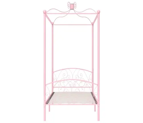 Lovos Rėmas Su Baldakimu, Rožinės Spalvos, 100X200cm Metalas