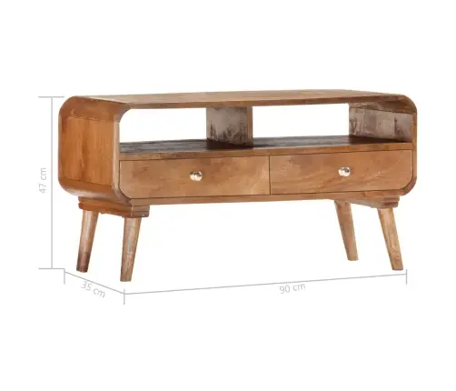 Televizoriaus Spintelė, 90X35X47cm Mango Medienos Masyvas