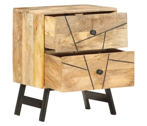 Naktinė Spintelė, 40X30X50cm Mango Medienos Masyvas