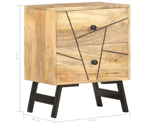 Naktinė Spintelė, 40X30X50cm Mango Medienos Masyvas