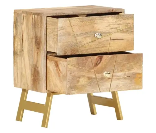 Naktinė Spintelė, 40X30X50cm Mango Medienos Masyvas