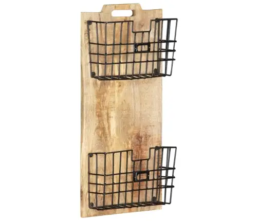 Prie Sienos Montuojamas Stovas Žurnalams, 33X10X67cm Mango