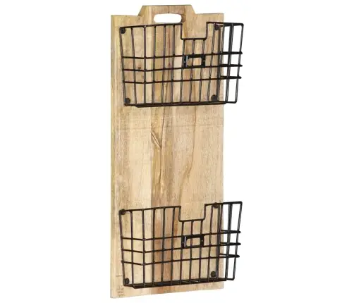 Prie Sienos Montuojamas Stovas Žurnalams, 33X10X67cm Mango