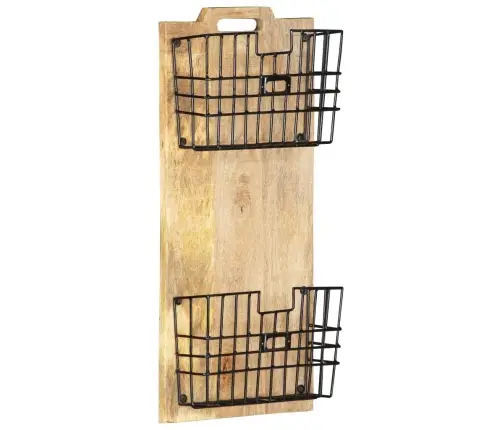 Prie Sienos Montuojamas Stovas Žurnalams, 33X10X67cm Mango